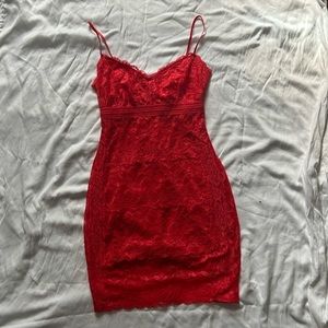 Lace red dress